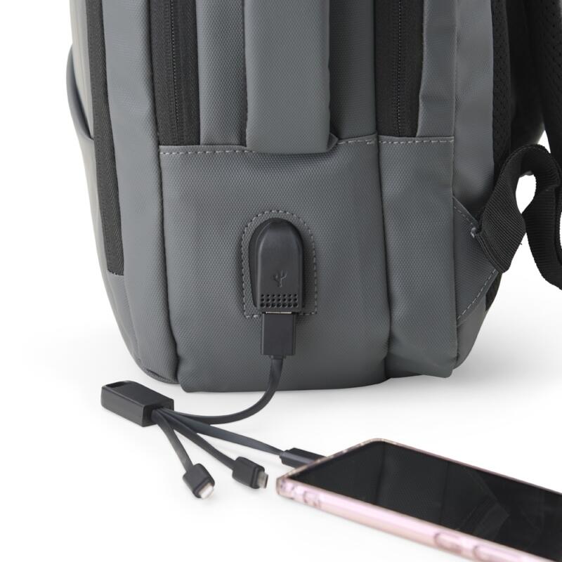 Mochila Couro Sintético USB 23 Litros - Imagem 4