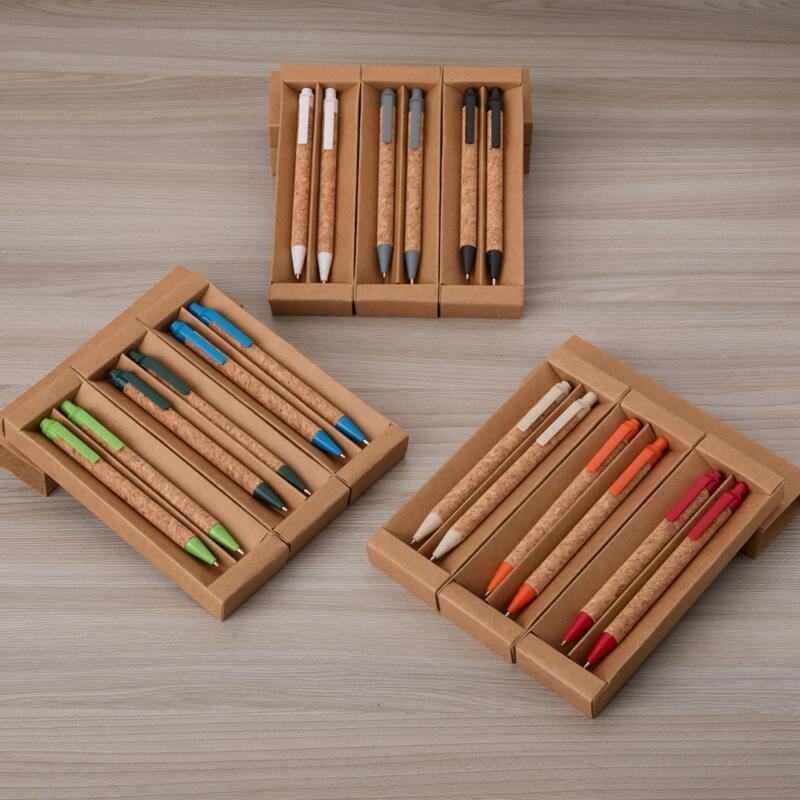 Kit Ecológico Caneta e Lapiseira Cortiça - Imagem 2